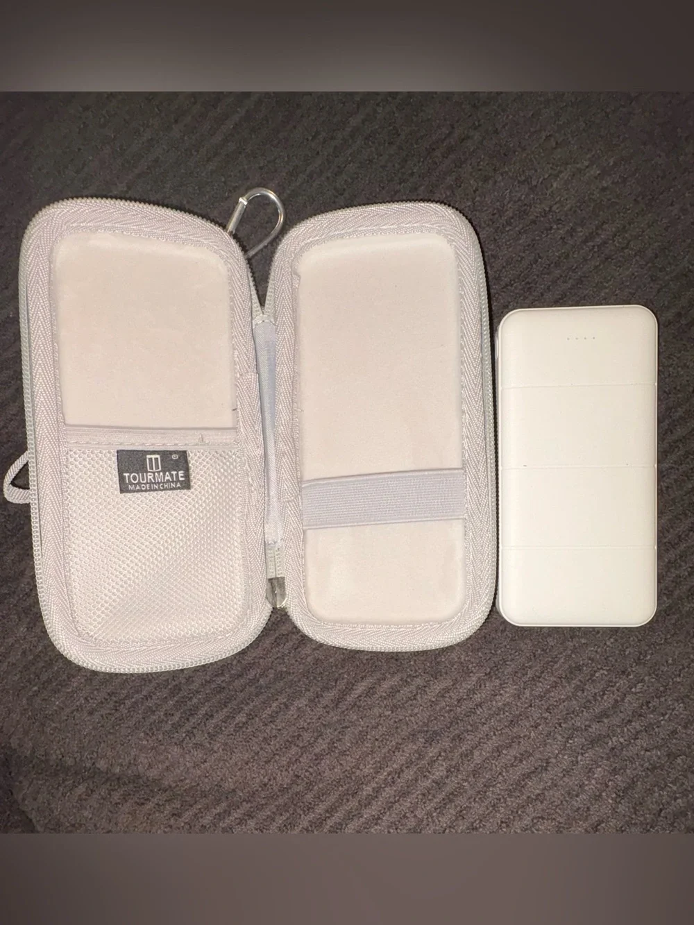 NEW White Portable Power Bank with Protective Hard Shell Case